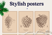 Elegant Pine Vintage Vector Set, a Decorative Illustration by Beauty Drops (Thumbnail 8 of 9)