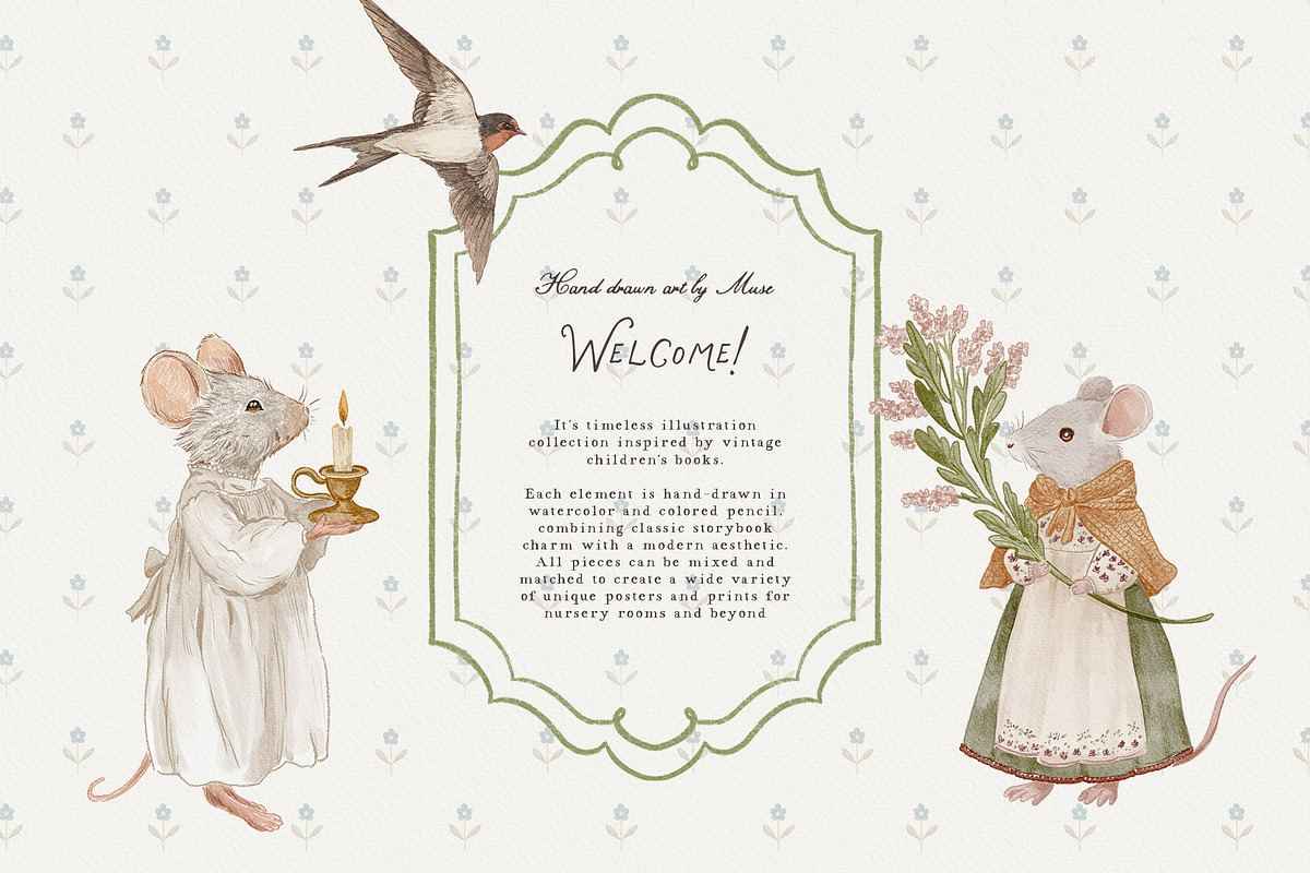The Gentle Storybook Vintage Prints, a Background Graphic by Muse Artist (Photo 2 of 26)