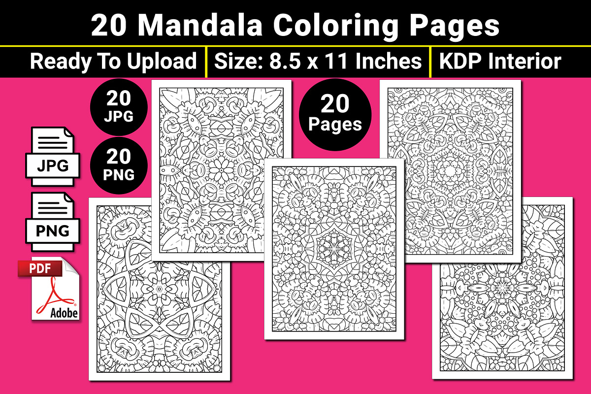 Mandala Coloring Book Pages, a Pattern Graphic by mirajeee (Photo 1 of 4)