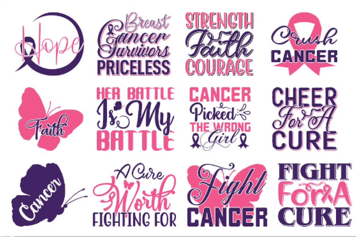 Breast cancer Quotes Designs Bundle, an Object Graphic by Printable Treasure (Photo 3 of 3)