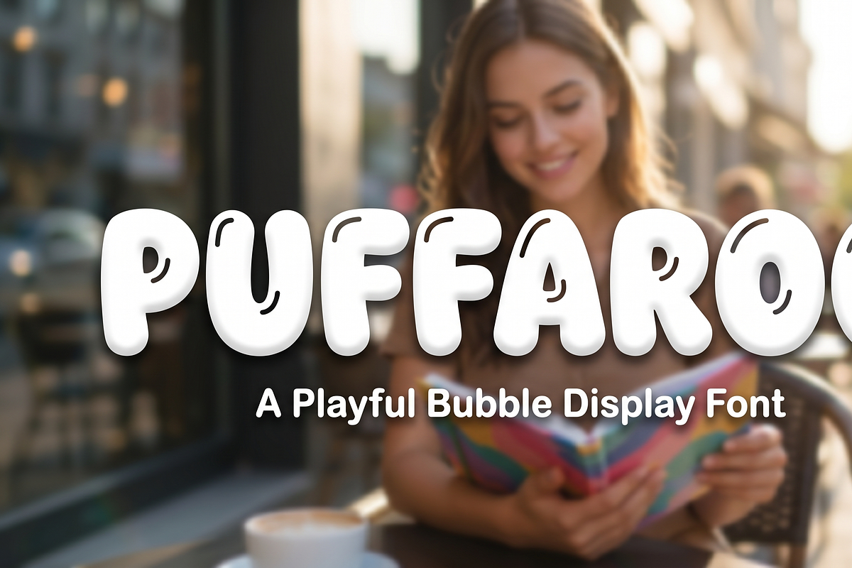 Puffaroo – Playful Bubble Font, a Sans Serif Font by RAHMAT (Photo 2 of 11)