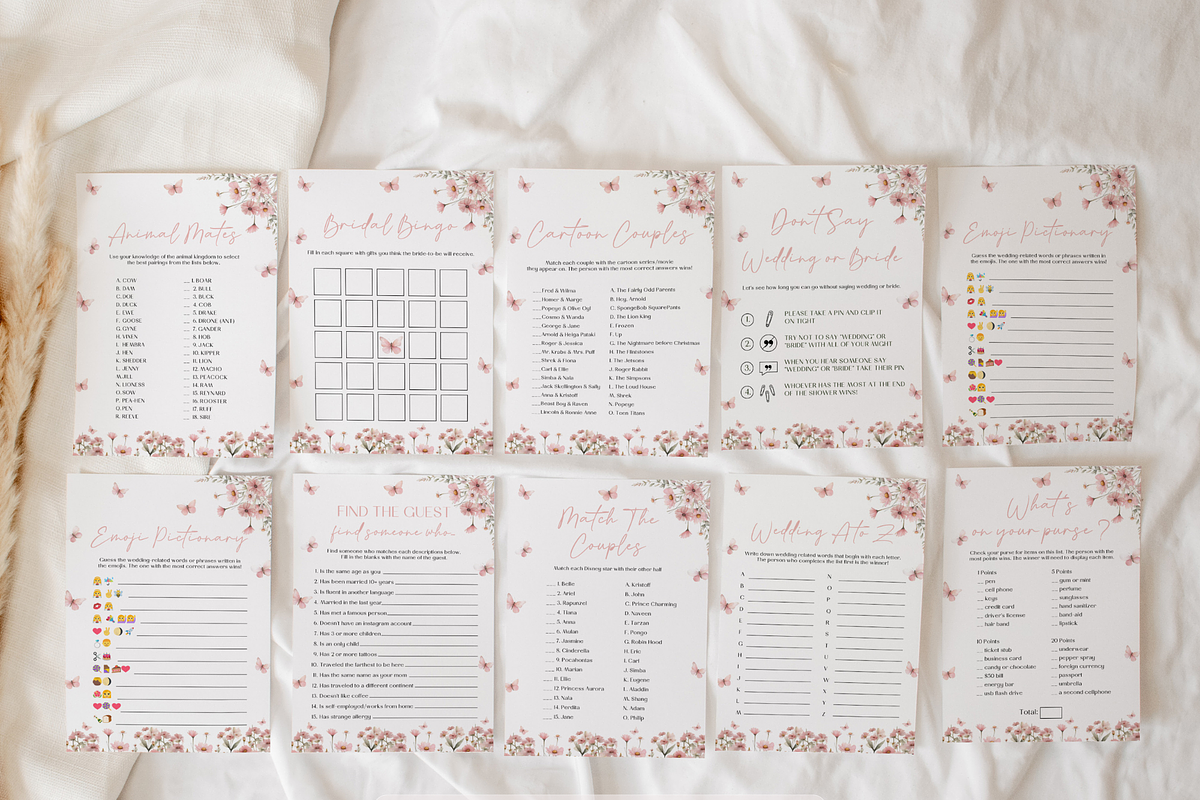 Butterfly Bridal Shower Game Bundle, an Invitation Template by Digital_Mind (Photo 2 of 9)