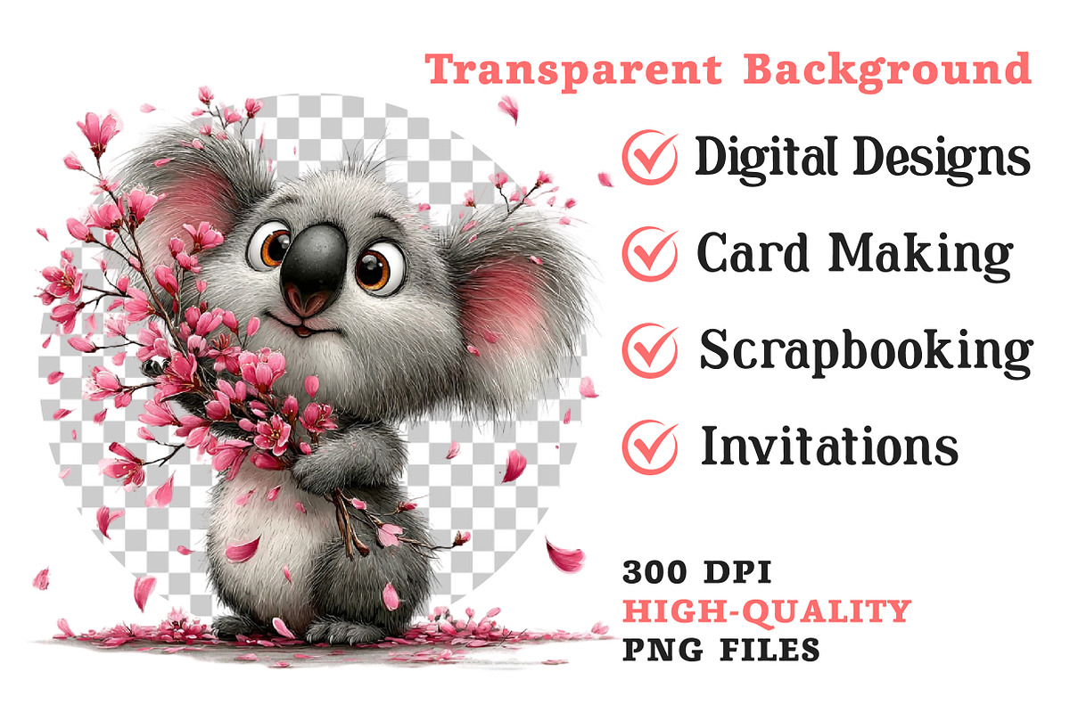 Whimsical Spring Koala Clipart, an Illustration by Dream Creation (Photo 8 of 8)