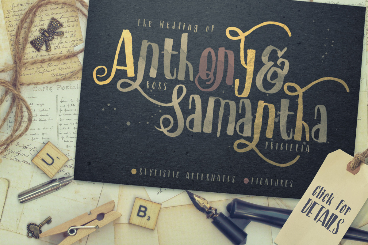 Just Married! Wedding font preview 3