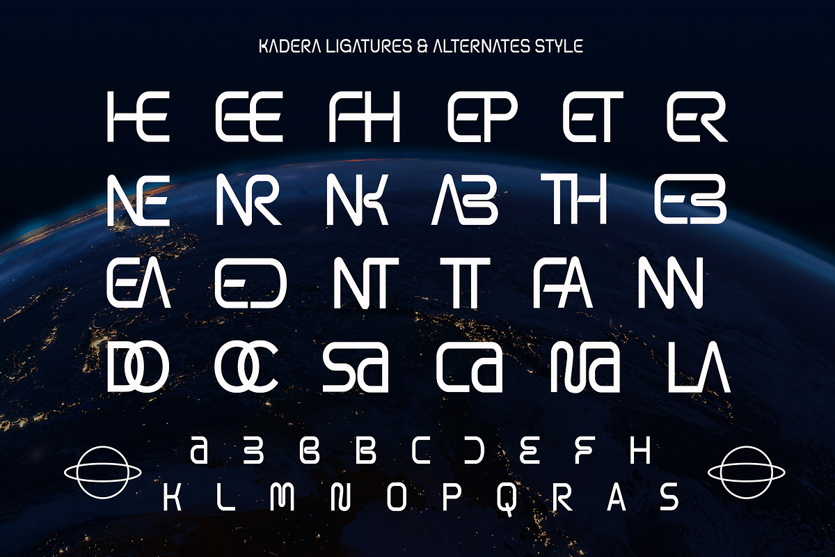 Kadera - Futuristic Font, a Font by Salamahtype (Photo 8 of 8)