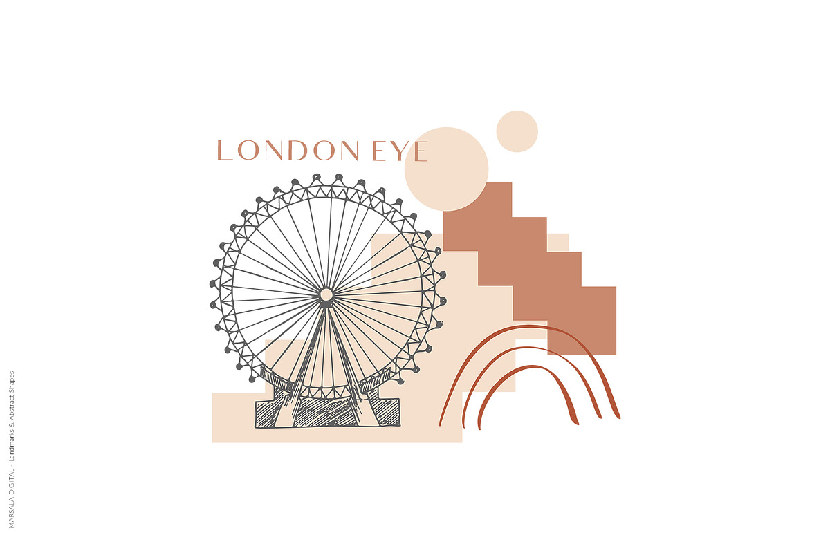 City Landmarks Destinations Abstract, a Decorative Illustration by Kaya Fonts (Photo 15 of 17)