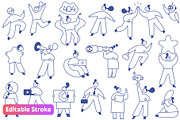 100+ Line People Editable Stroke, a Person Illustration by Vector_Art (Thumbnail 2 of 29)