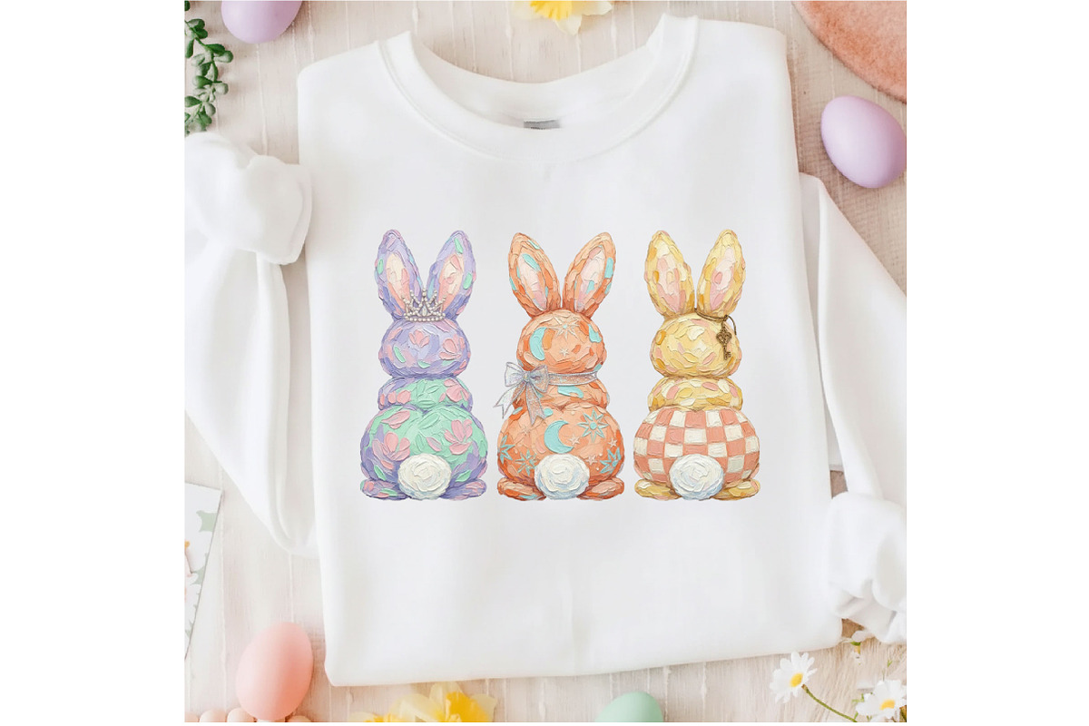 Floral Brushstroke Easter Bunny Png, an Illustration by Designking (Photo 4 of 6)