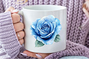 Baby Blue and Silver Glam Roses, an Illustration by Pixels.Craft (Thumbnail 6 of 7)