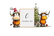 Grumpy Christmas Highland Cow Bundle, an Illustration by Creative Art (Thumbnail 10 of 11)