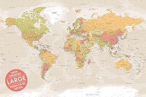 Vector World Map - Large&Detailed