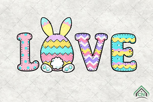 Cute Easter LOVE PNG, an Illustration by Craft Nest