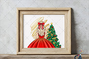The Girl With Christmas Tree Png, an Illustration by Creative Art (Thumbnail 6 of 6)