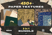 450+ Paper Textures Bundle 3 in 1, a Texture Graphic by Freezerondigital (Thumbnail 1 of 49)