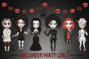 Halloween Costumes Party Girls Set, an Illustration by Dapper Dudell (Thumbnail 1 of 3)