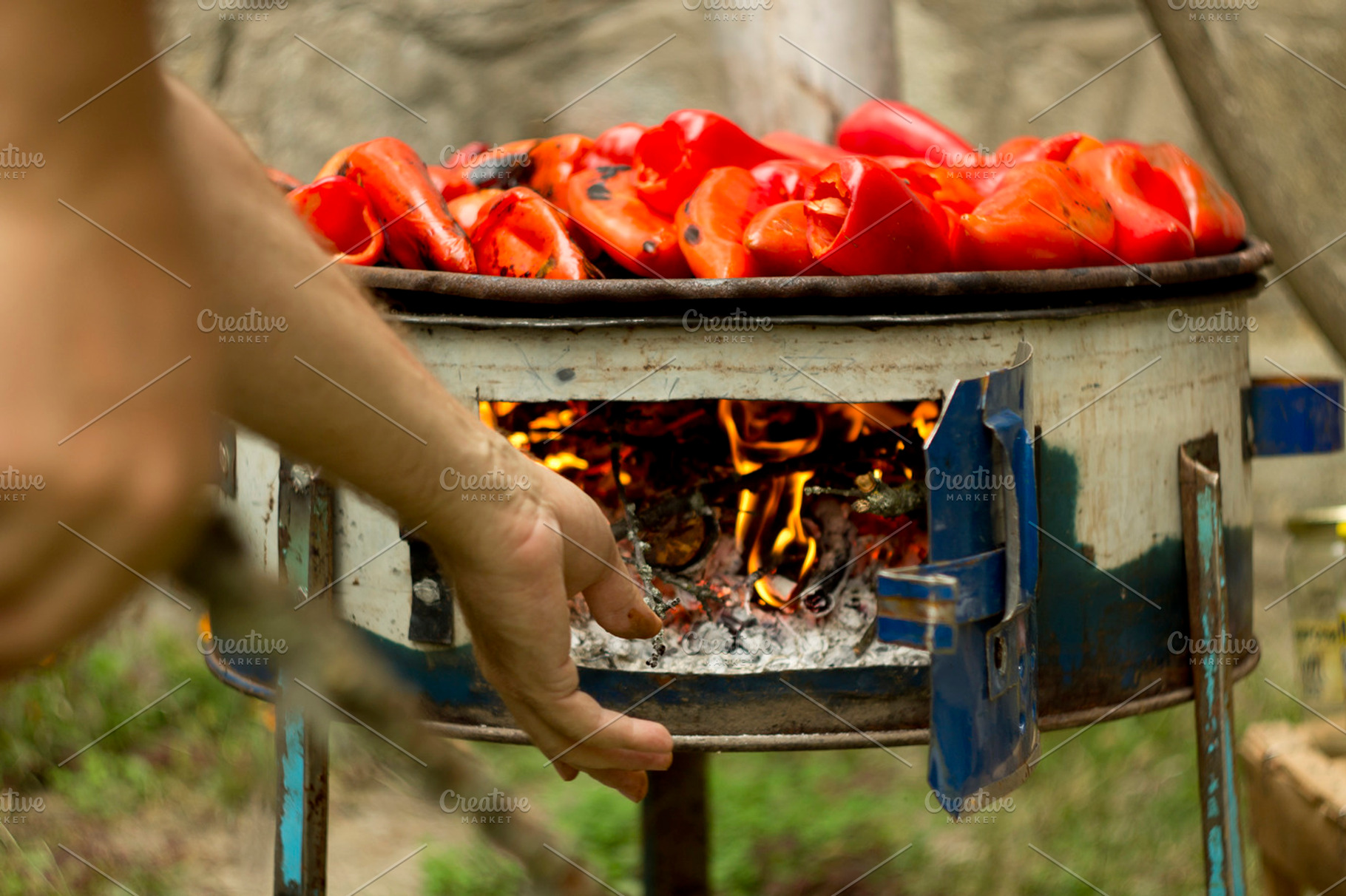 Roasting red peppers featuring ajvar, ayvar, and roasted