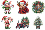 Christmas Farm Sublimation Clipart, an Illustration by DreamArtGraphic (Thumbnail 6 of 6)