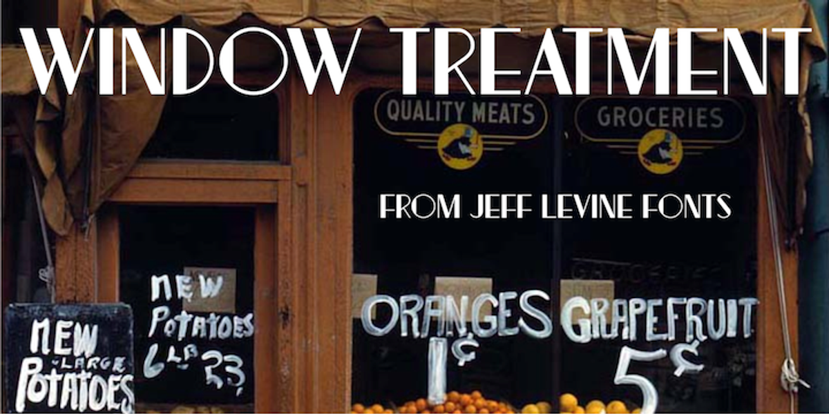 Window Treatment JNL, a Font by Jeff Levine Fonts