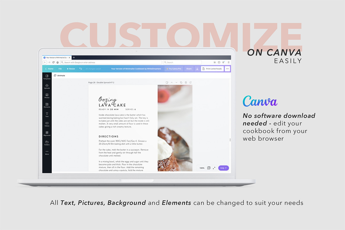 Minimalist Cookbook Canva Template, a Presentation Template by White Dreamers (Photo 6 of 10)
