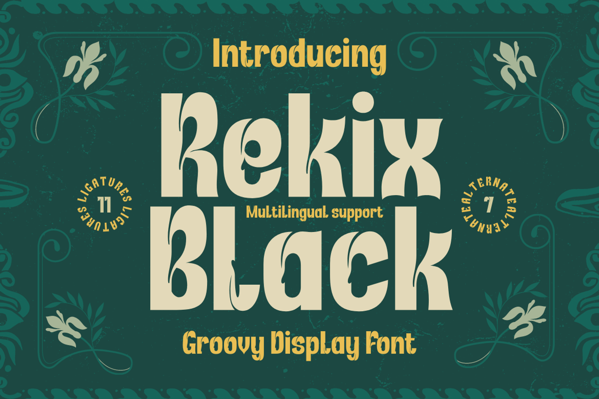 Rekix Black | Groovy Retro Font, a Font by twinstd (Photo 1 of 12)