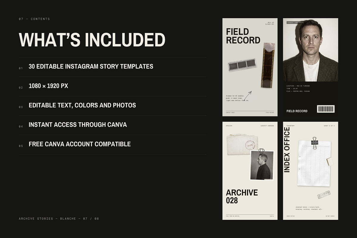 Archive Stories | 30 Canva Templates, a Social Media Template by BlancheStudio (Photo 7 of 9)