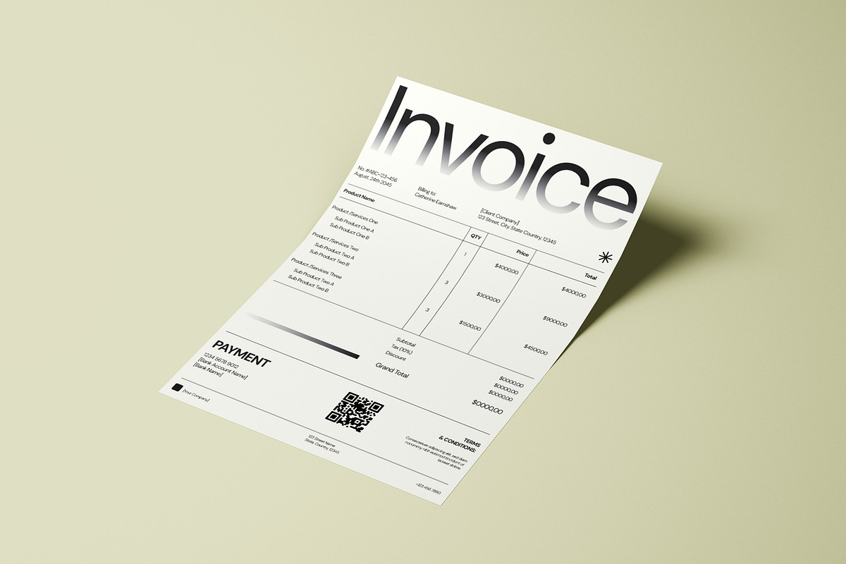 Invoice Template - Gramee, a Stationery Template by fakhroo (Photo 2 of 5)