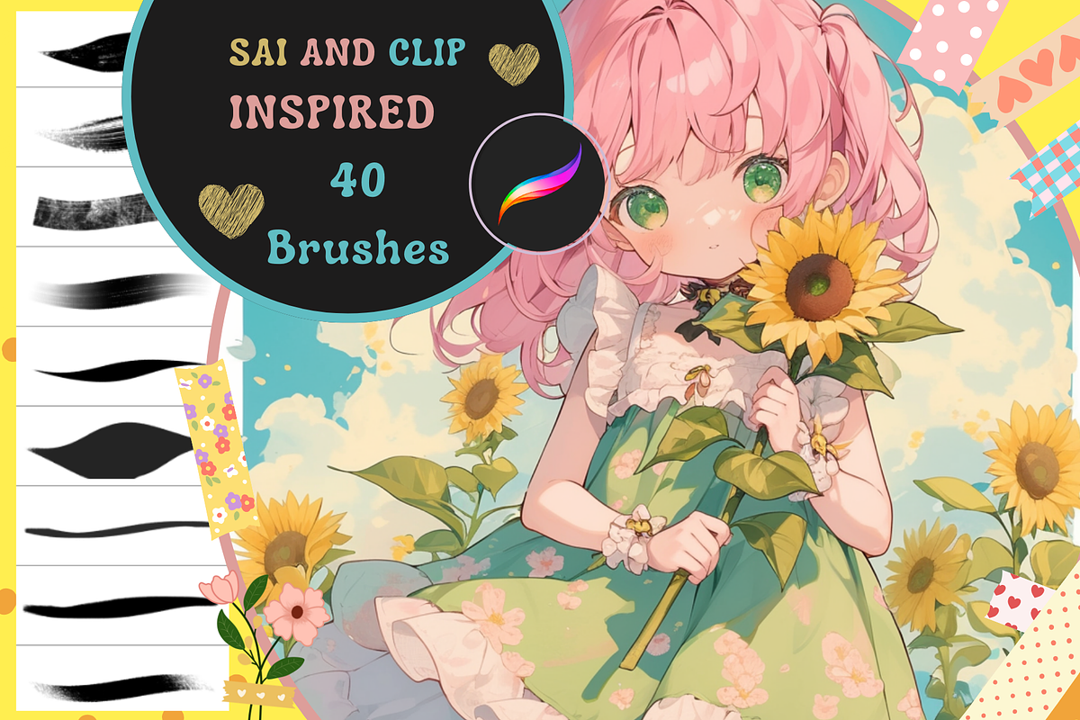 Procreate Sai and Clip Studio Brush, a Brush Add-On by nikiartcorner (Photo 1 of 8)