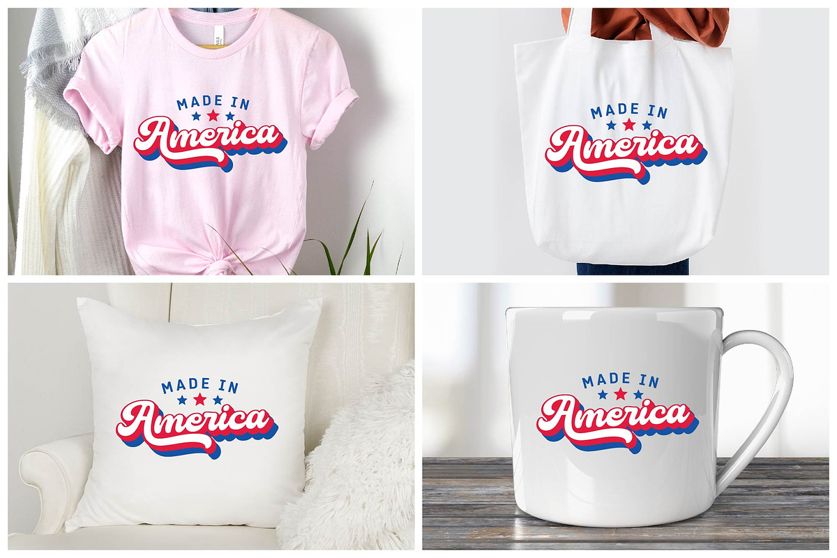 Made In America SVG-Patriotic Retro, an Object Graphic by BeeCraftR (Photo 4 of 5)
