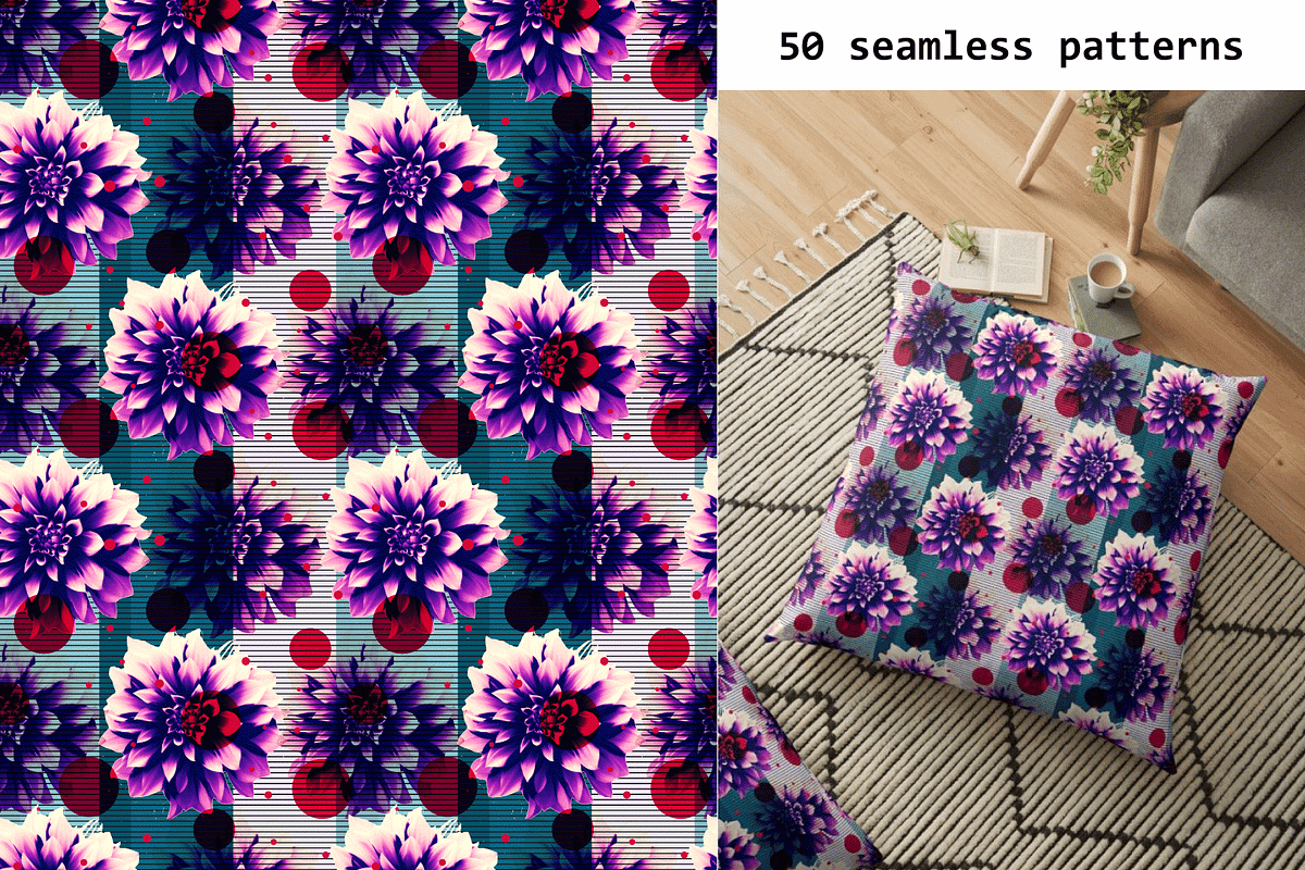Flower power - seamless patterns, a Pattern Graphic by Art Sproot (Photo 2 of 6)