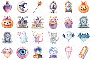 Pastel Halloween Clipart Bundle, an Illustration by DreamPrint404 (Thumbnail 2 of 5)