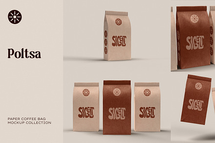 Paper coffee bag mockup collection, a Cups & Container Mockup by Sigelt