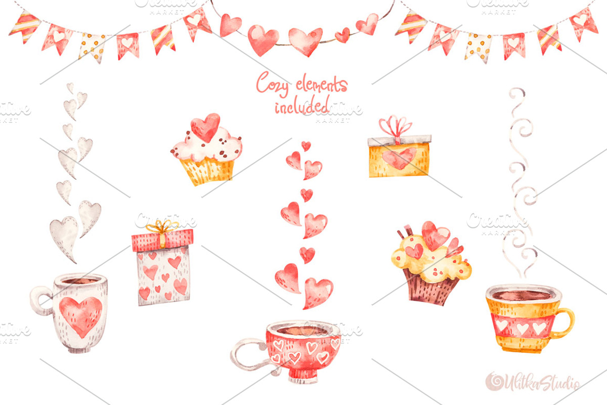 Cozy Valentines Day. Lovely bears, an Animal Illustration by UlitkaStudio (Photo 10 of 20)