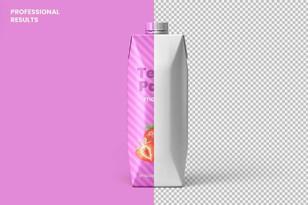Tetra Pak Prisma Pack Mockup, a Packaging Mockup by Illusiongraphic (Photo 6 of 13)