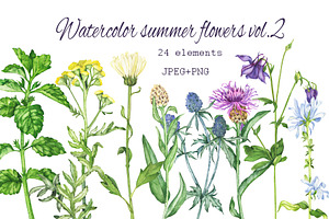 Watercolor floral set