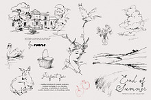 End of Summer: Line Art Collection by  in Illustrations