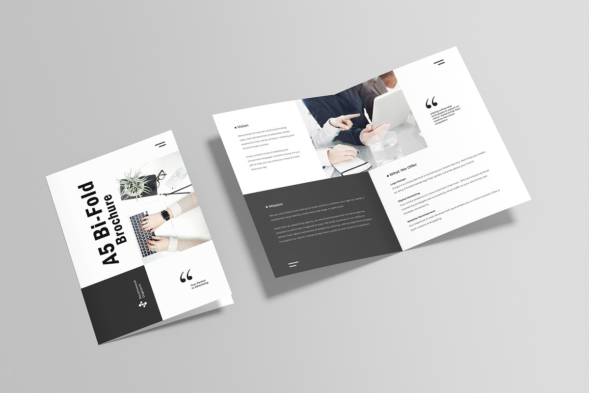 A5 Bifold Brochure Mockup, a Print Template by graphicsecond