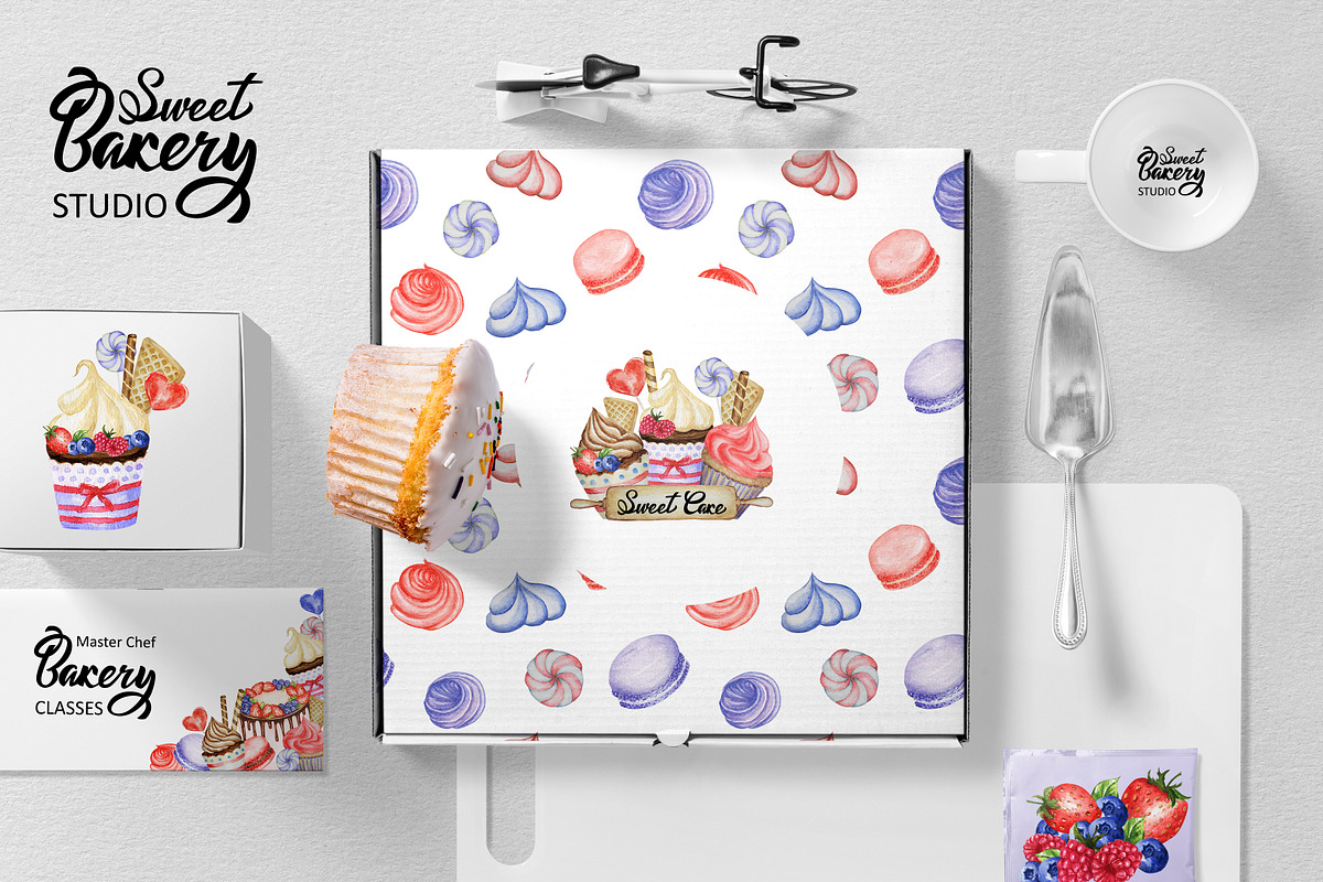 Sweet Cake Baking Watercolor clipart, an Object Graphic by svetlanaARTdreams (Photo 3 of 10)