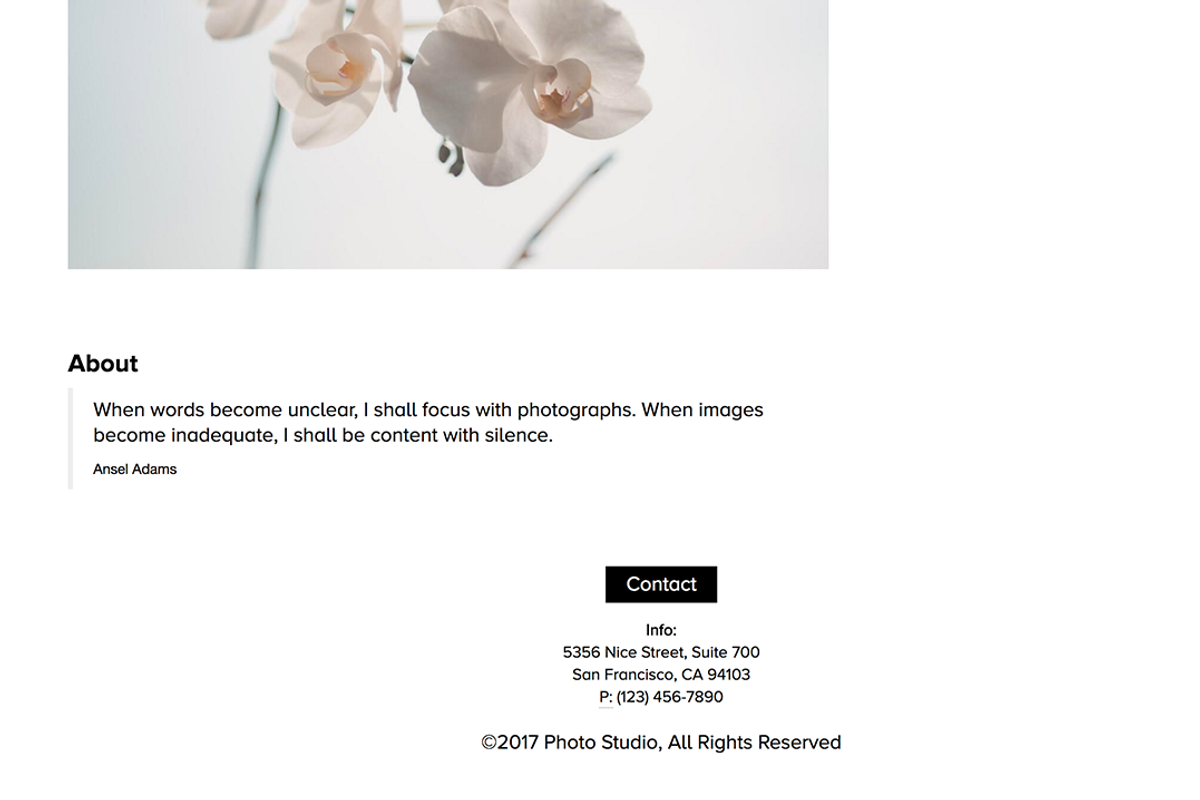 Photo Studio - Portfolio, a HTML Template by Storytics (Photo 5 of 5)