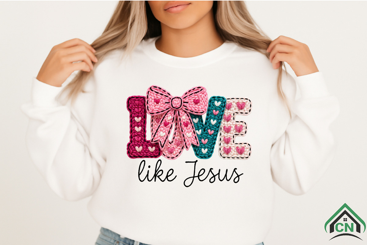 Love Like Jesus Faux Crochet PNG, an Illustration by Craft Nest (Photo 2 of 4)