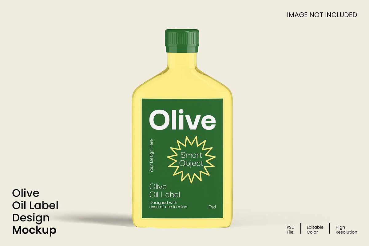 Olive Oil Label Design Mockup, a Packaging Mockup by renderstockmarket