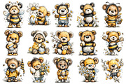 Whimsical Easter Bee Teddy Bear Clip, an Illustration by OK Design (Thumbnail 3 of 6)