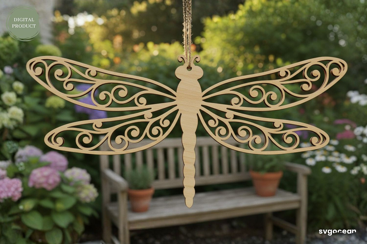 Spring Dragonfly Ornaments Bundle, a Decorative Illustration by svgocean (Photo 4 of 8)