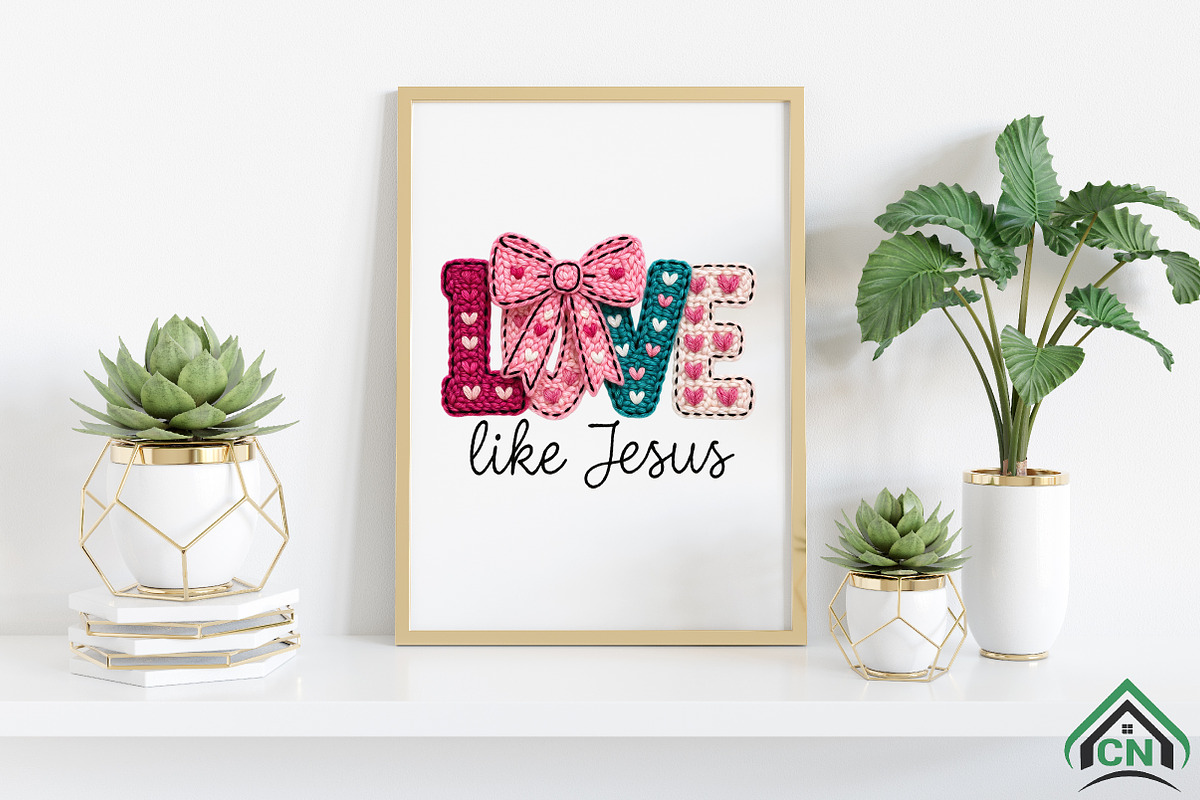 Love Like Jesus Faux Crochet PNG, an Illustration by Craft Nest (Photo 4 of 4)