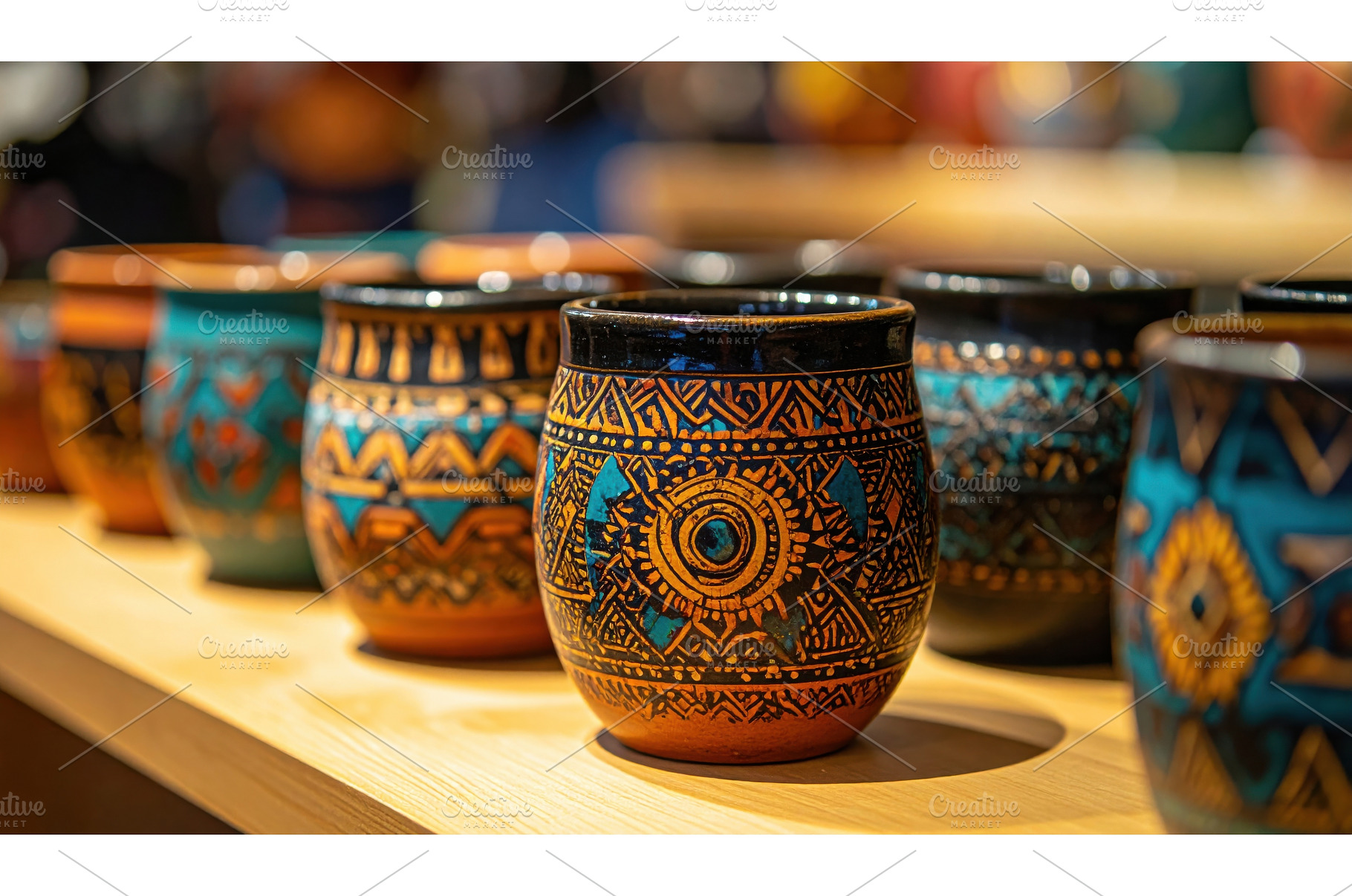 Traditional handcrafted pottery with, an Arts & Entertainment Photo by Igor Tichonow