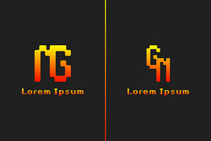 Letters NG and GN Pixel Logo, a Branding & Logo Template by Pray Art Design Studio