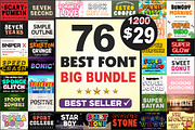 76 COLORFUL FONT BUNDLE, a Handwritten Font by Fourteen Letter (Thumbnail 1 of 77)
