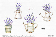 Lavender Watercolor Collection, an Object Illustration by CaraulanStore (Thumbnail 6 of 9)