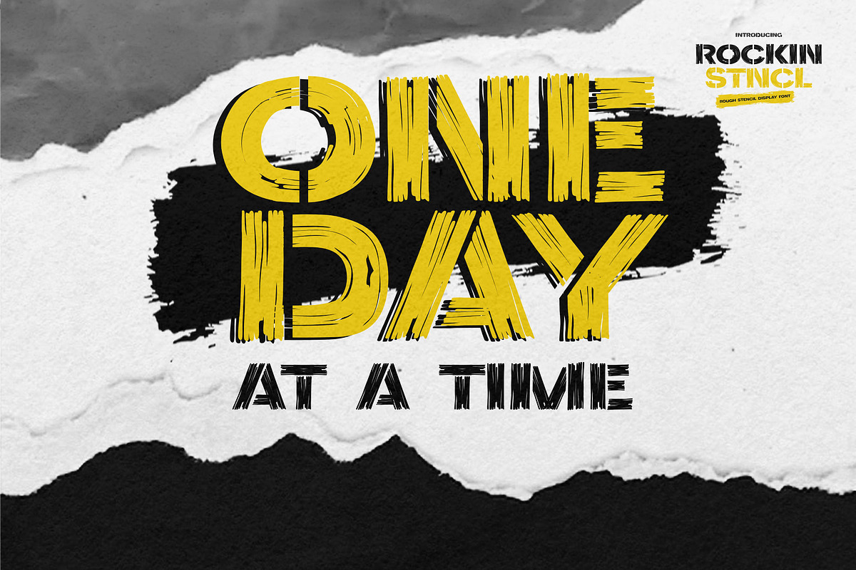 Rockin Stncl - Rough Stencil Display, a Sans Serif Font by Gassstype (Photo 8 of 8)