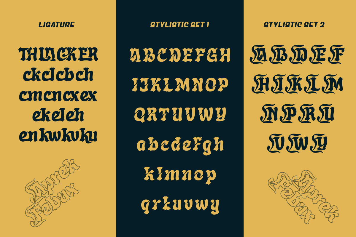 Aprek Febux - Display Font, a Blackletter Font by twinstd (Photo 9 of 10)