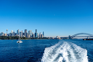 Panoramic view of Sydney skyline and Harbour Bridge, an Architecture Photo by GoodGoods